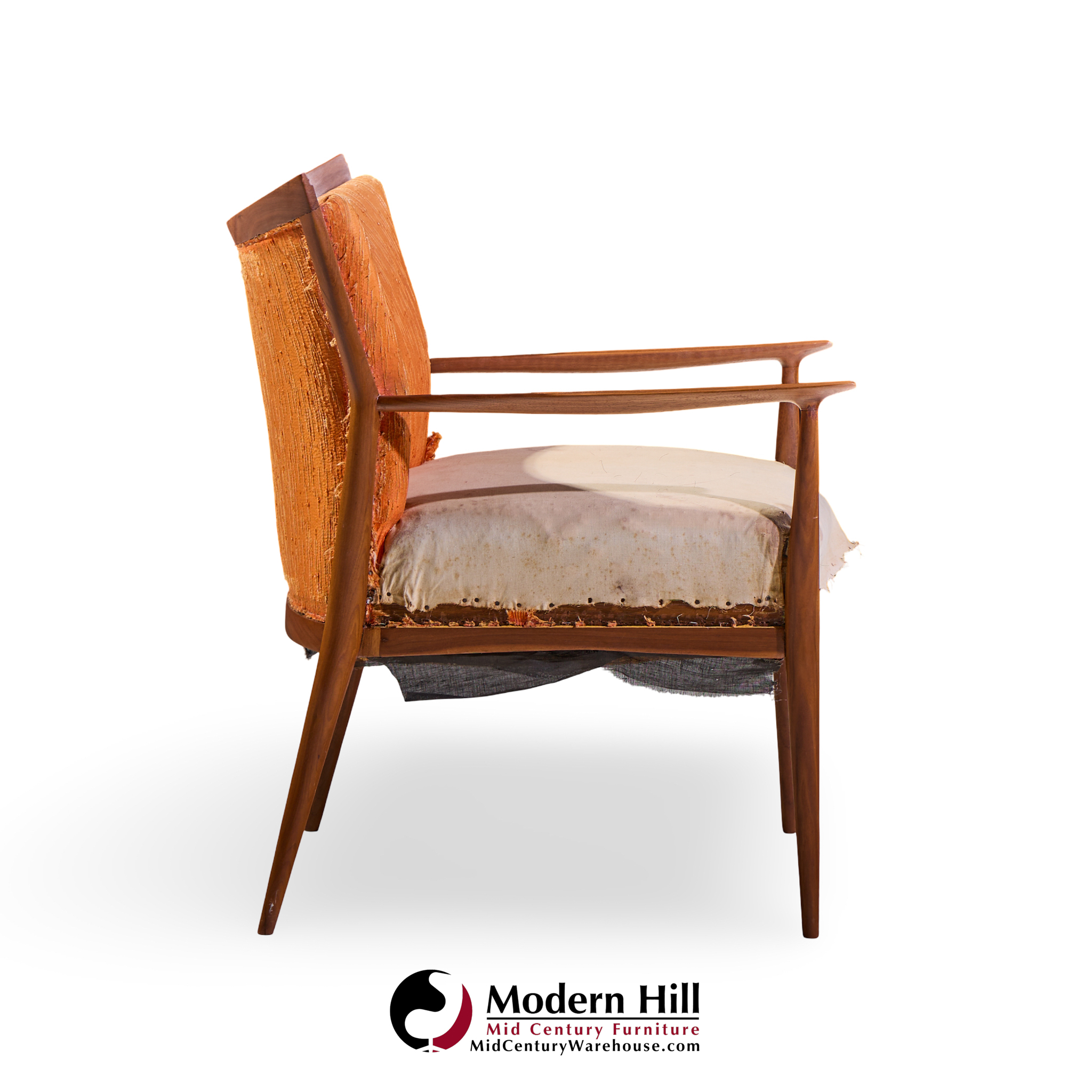 Paul Mccobb for Directional Mid Century Walnut Lounge Chair