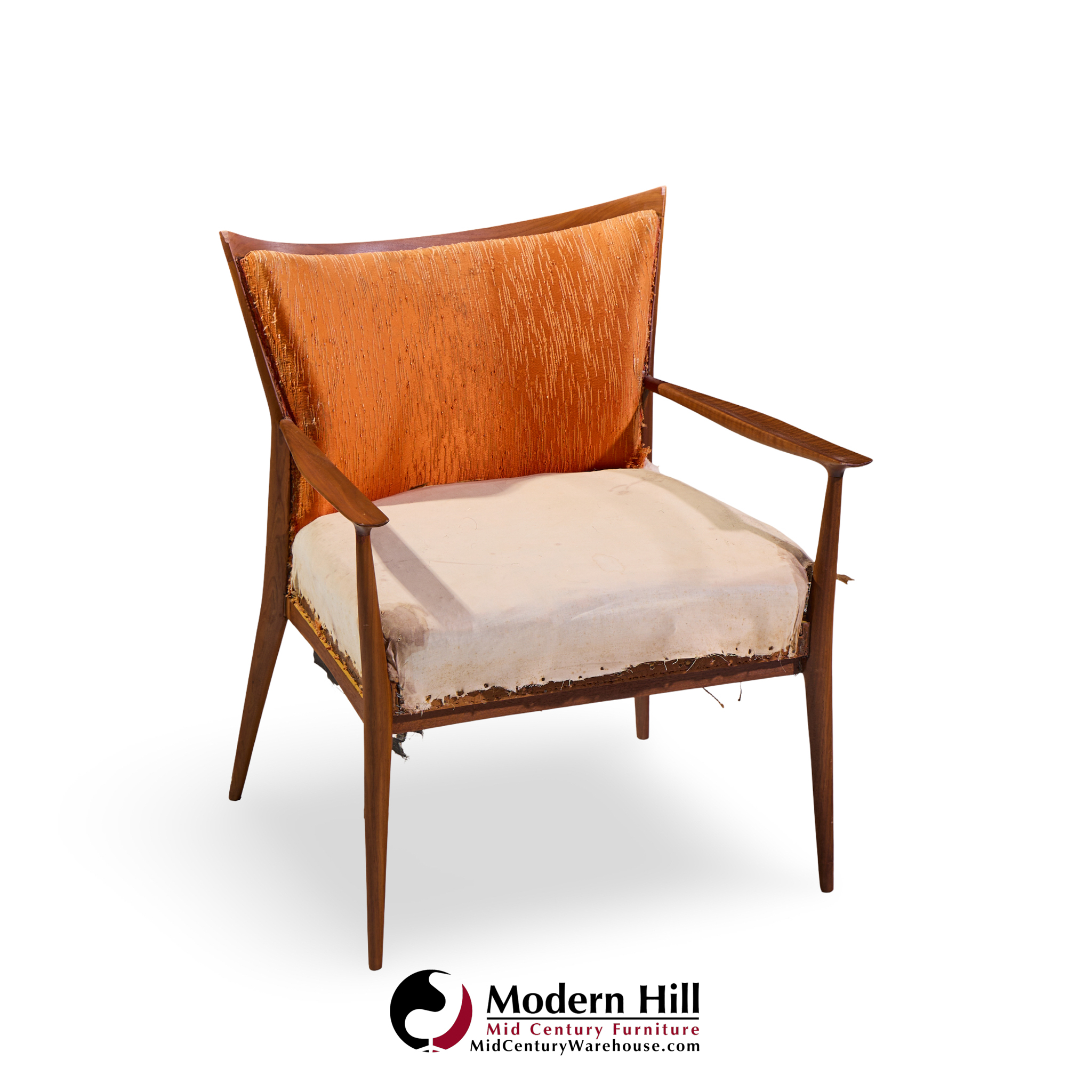 Paul Mccobb for Directional Mid Century Walnut Lounge Chair