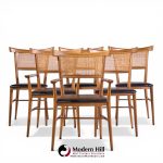 Paul Mccobb for Planner Group Mid Century Winchendon Maple and Cane Dining Chairs - Set of 6