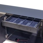 Pia Manu Brutalist Mid Century Steel, Chrome and Glass Credenza