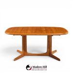 rasmus mid century danish teak expanding dining table with 2 leaves