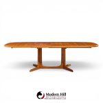 rasmus mid century danish teak expanding dining table with 2 leaves