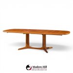 rasmus mid century danish teak expanding dining table with 2 leaves