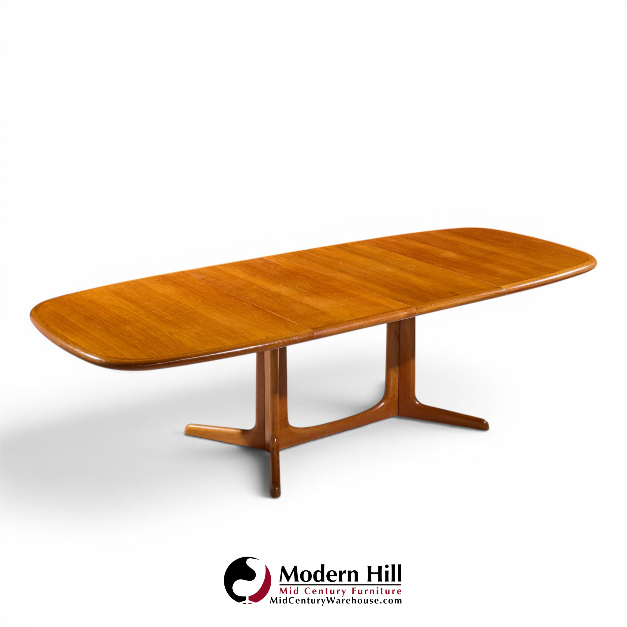 rasmus mid century danish teak expanding dining table with 2 leaves
