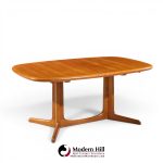 rasmus mid century danish teak expanding dining table with 2 leaves