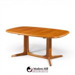 rasmus mid century danish teak expanding dining table with 2 leaves