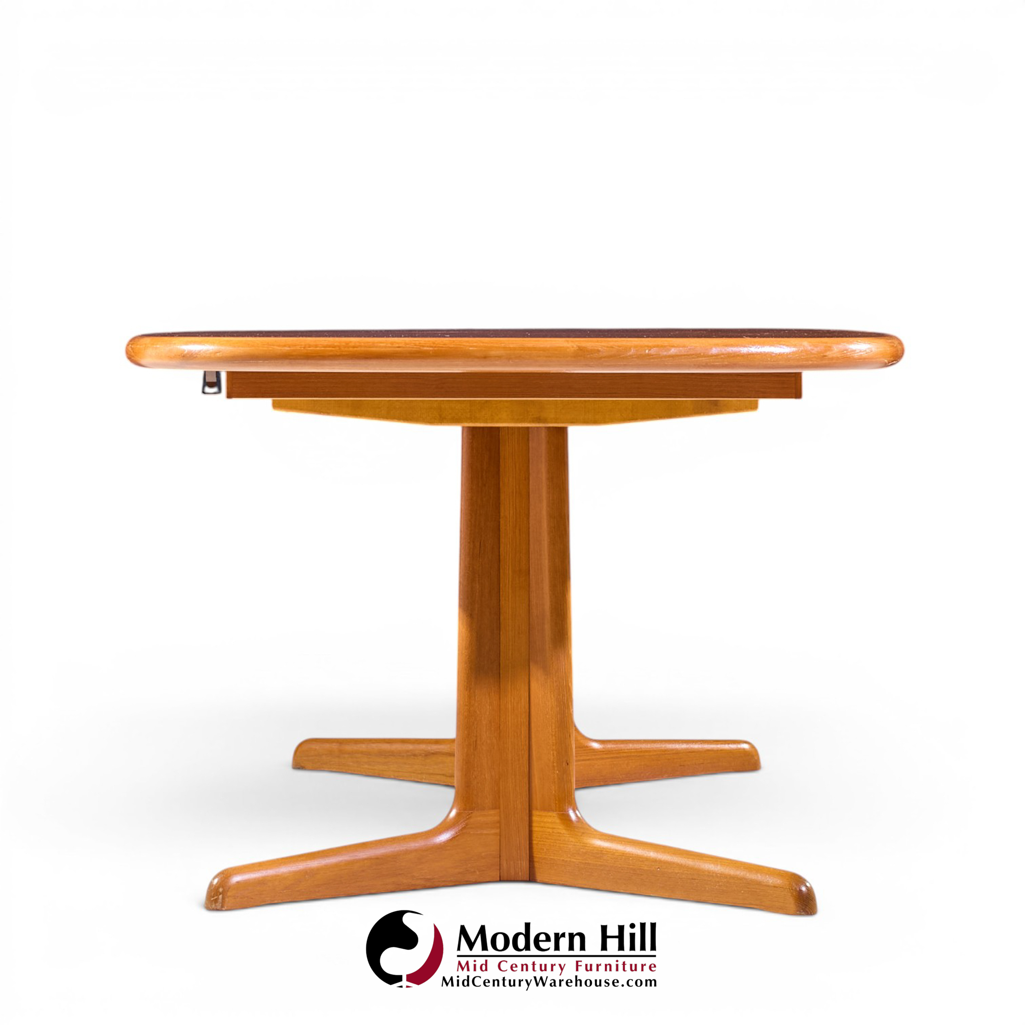 rasmus mid century danish teak expanding dining table with 2 leaves