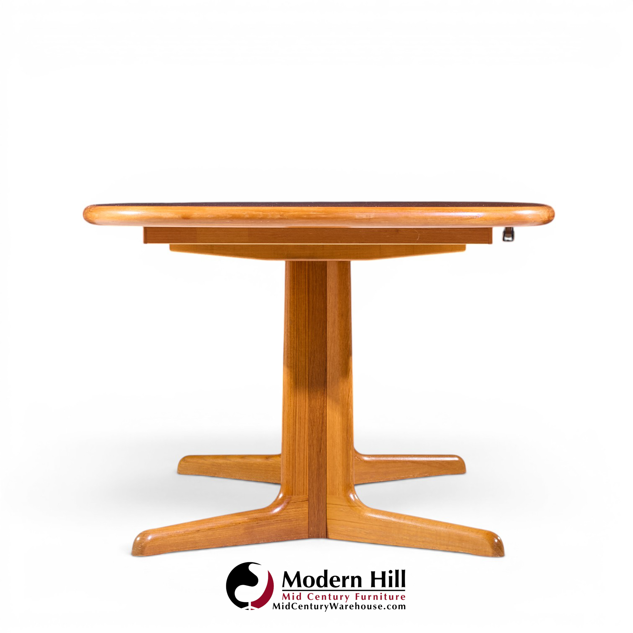 rasmus mid century danish teak expanding dining table with 2 leaves