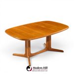 rasmus mid century danish teak expanding dining table with 2 leaves