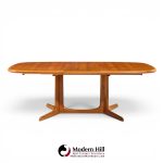 rasmus mid century danish teak expanding dining table with 2 leaves