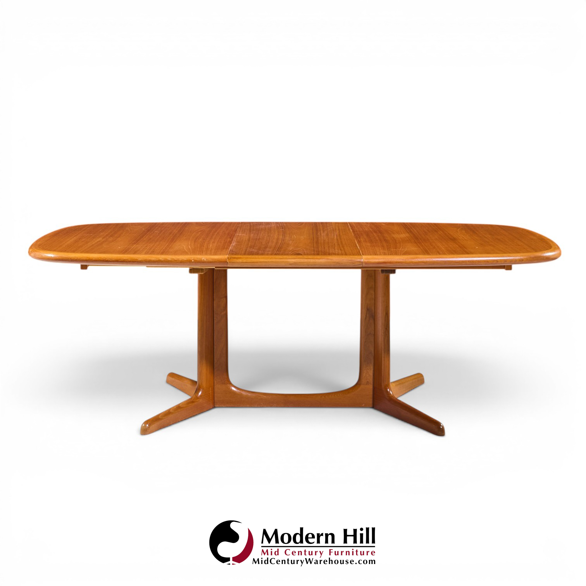 rasmus mid century danish teak expanding dining table with 2 leaves