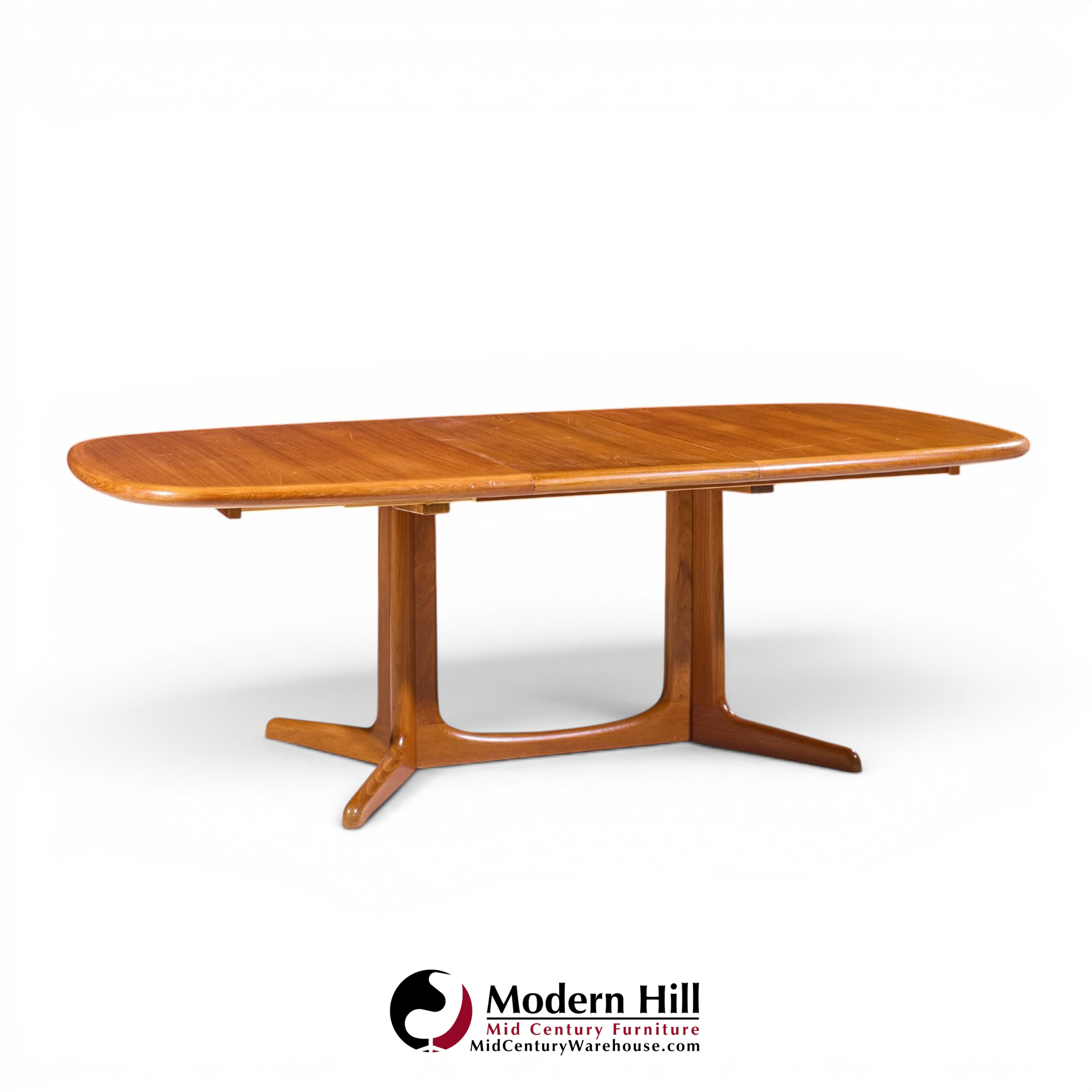 rasmus mid century danish teak expanding dining table with 2 leaves