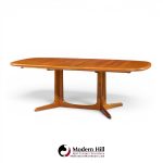 rasmus mid century danish teak expanding dining table with 2 leaves