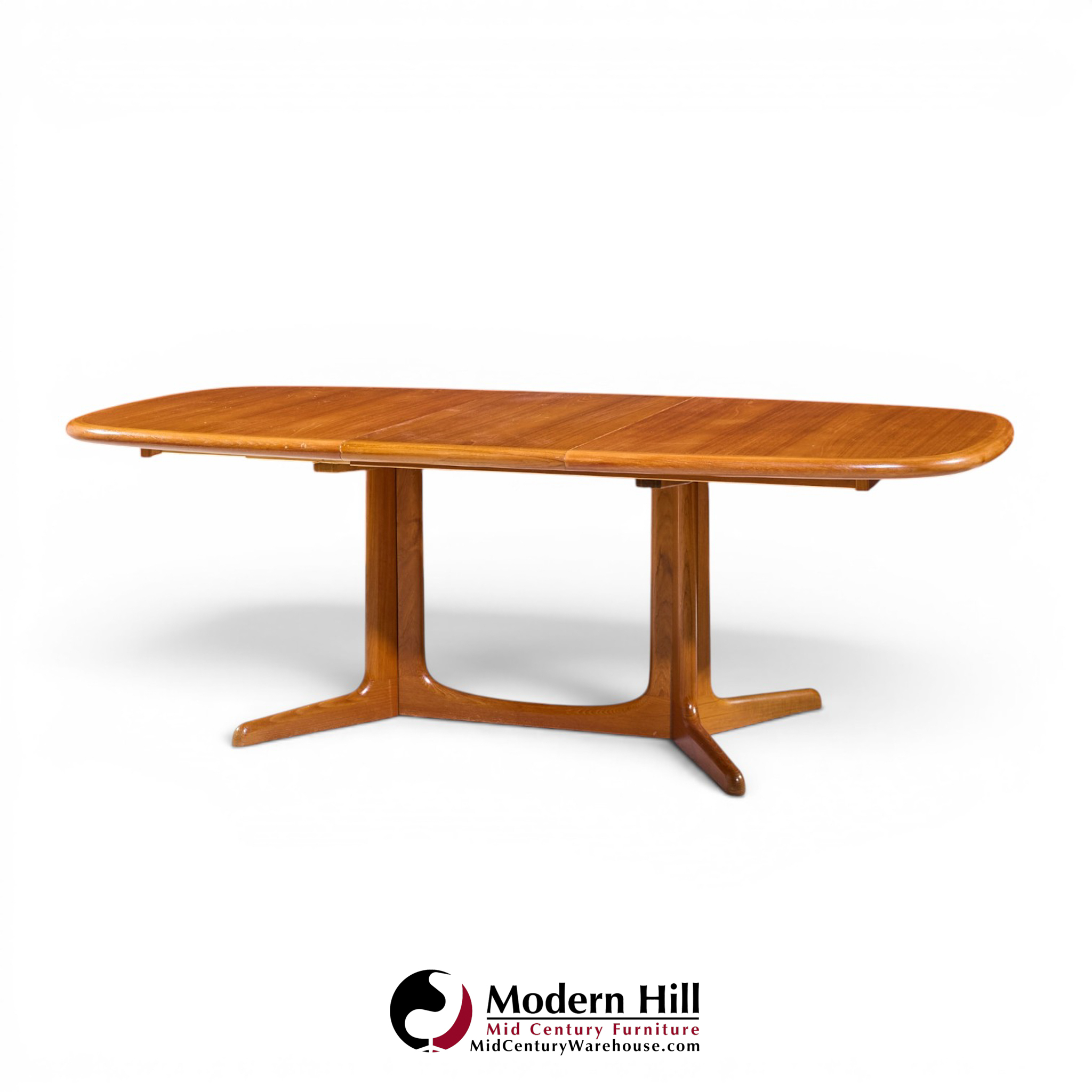 rasmus mid century danish teak expanding dining table with 2 leaves