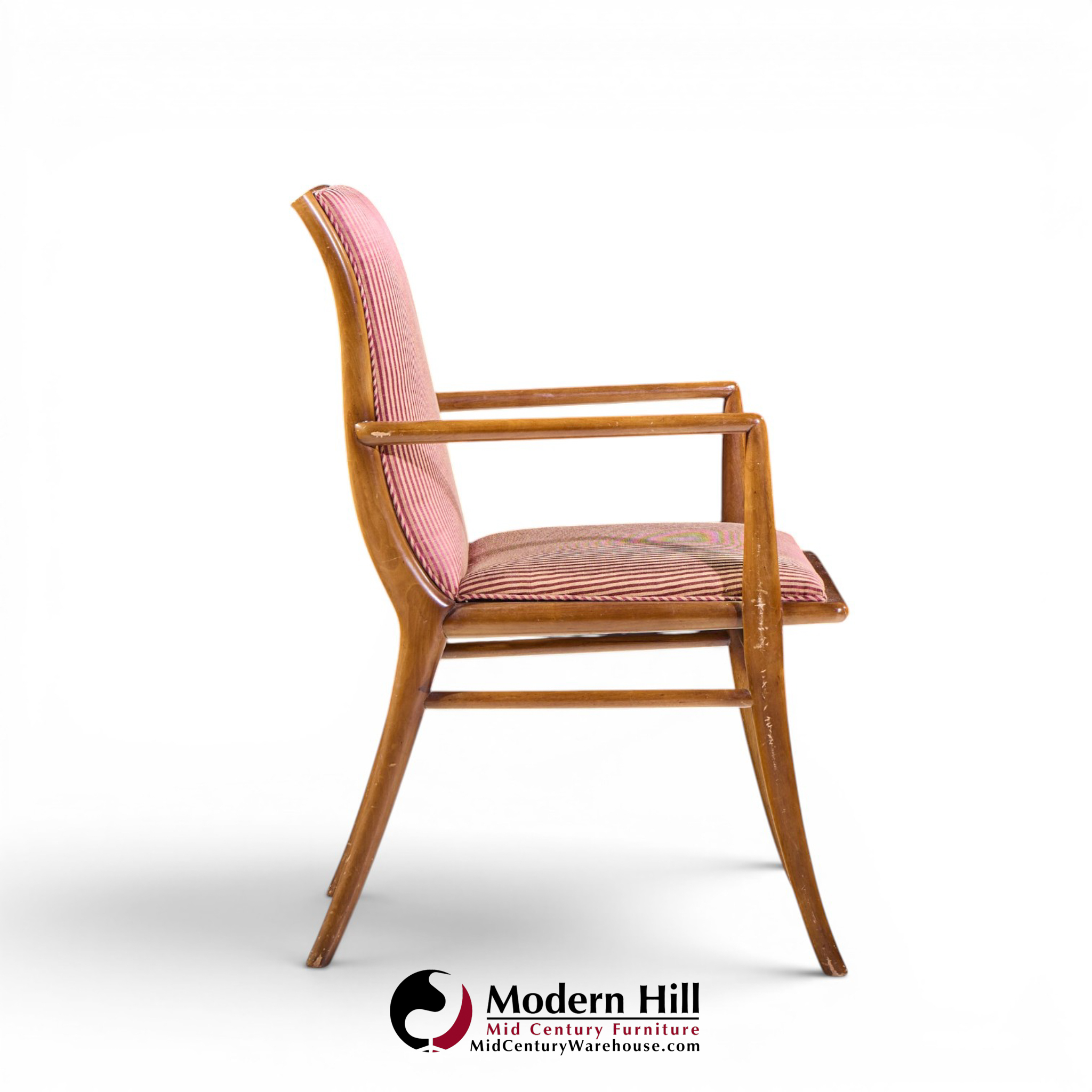 robsjohn-gibbings for widdicomb mid century walnut dining chairs - set of 6