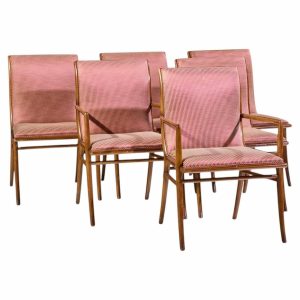 robsjohn-gibbings for widdicomb mid century walnut dining chairs - set of 6