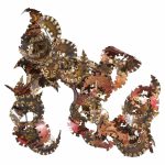 Silas Seandel Brutalist Mid Century Torch Cut Metal Wall Sculpture