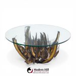 Silas Seandel Style Brutalist Mid Century Illuminated Sculptured Metal Coffee Table