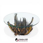 Silas Seandel Style Brutalist Mid Century Illuminated Sculptured Metal Coffee Table