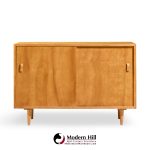 Stanley Young for Glenn of California Mid Century Walnut Sliding Door Credenza