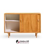 Stanley Young for Glenn of California Mid Century Walnut Sliding Door Credenza