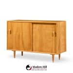 Stanley Young for Glenn of California Mid Century Walnut Sliding Door Credenza
