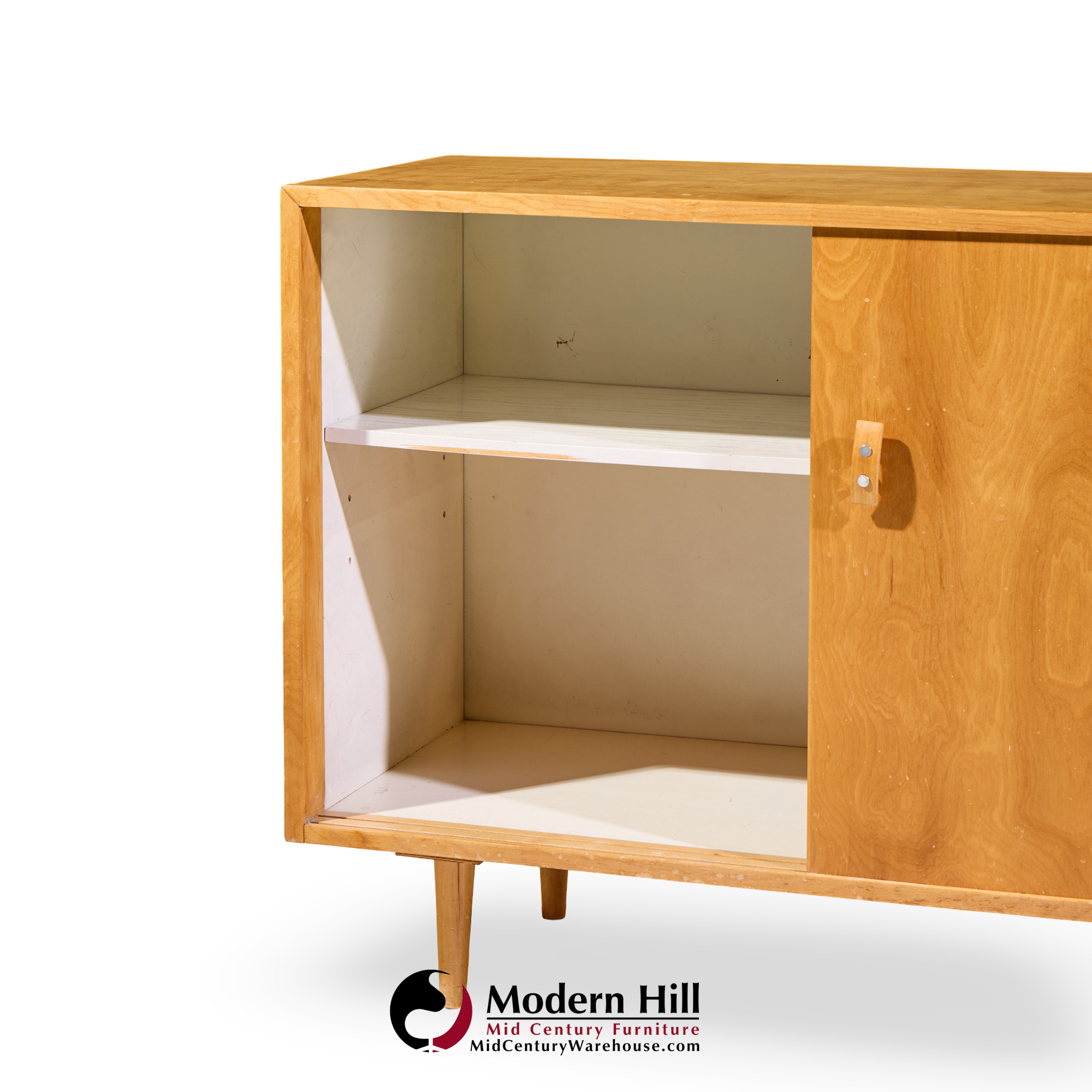 Stanley Young for Glenn of California Mid Century Walnut Sliding Door Credenza