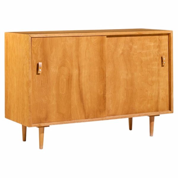 Stanley Young for Glenn of California Mid Century Walnut Sliding Door Credenza