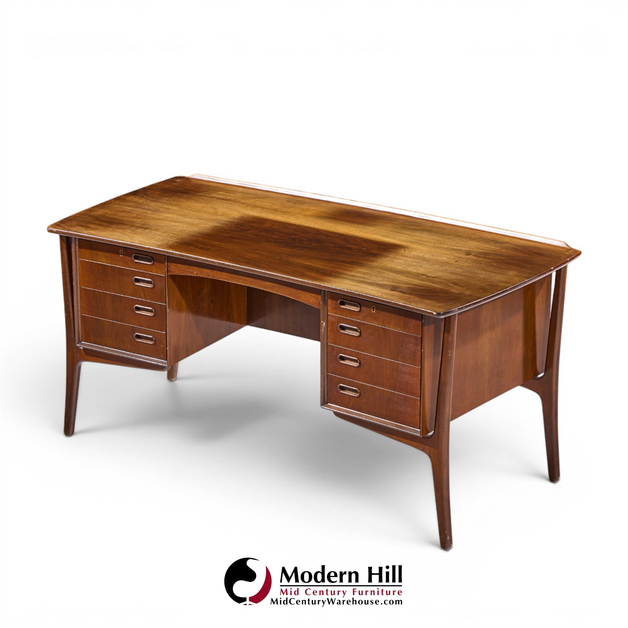 Svend Madsen Mid Century Danish Teak Curved Desk