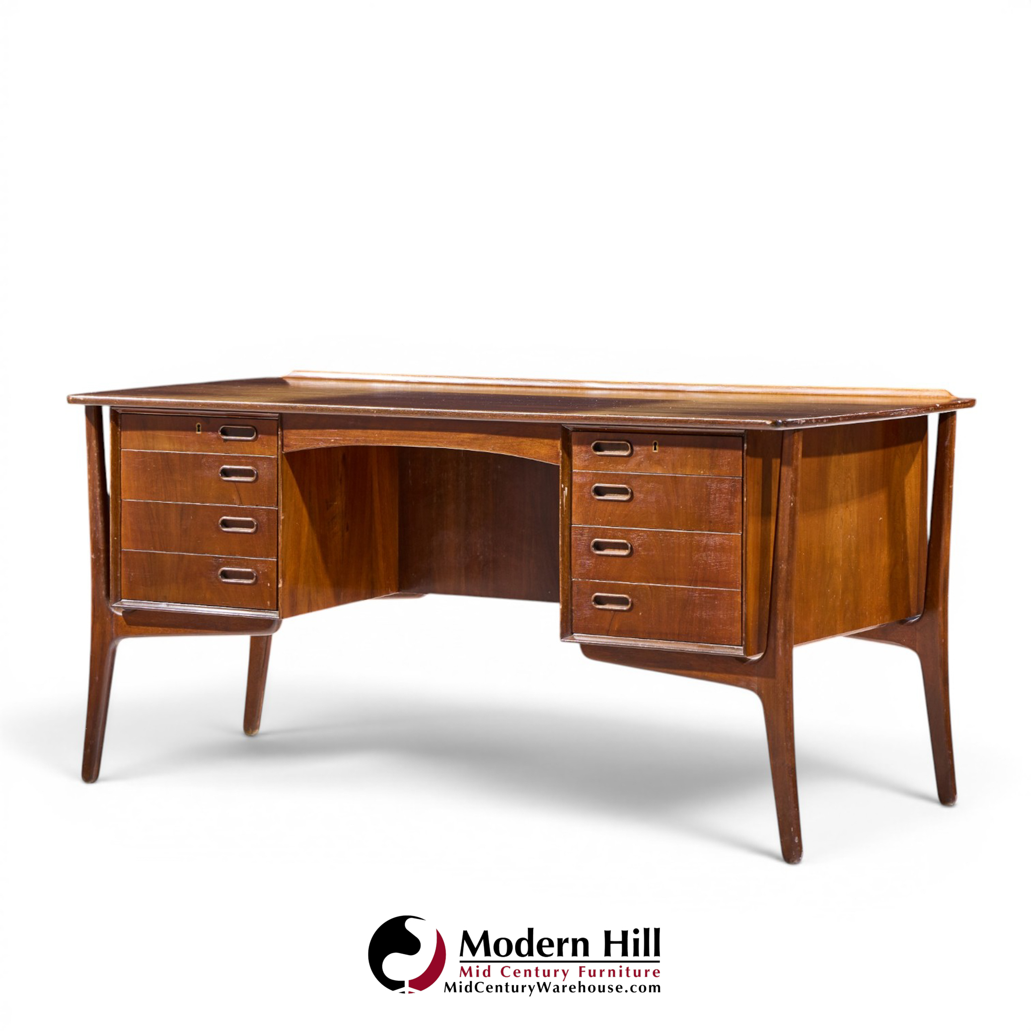 Svend Madsen Mid Century Danish Teak Curved Desk