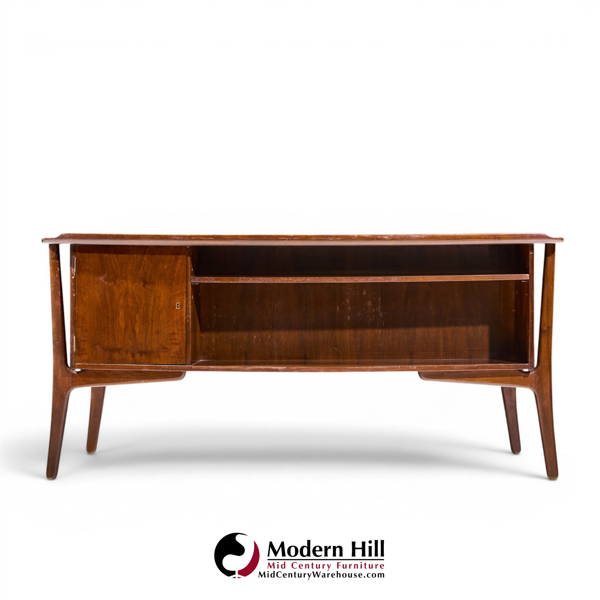 Svend Madsen Mid Century Danish Teak Curved Desk
