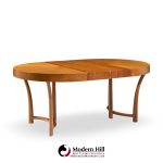 T.h. Robsjohn Gibbings for Widdicomb Mid Century Walnut Expanding Dining Table with 3 Leaves