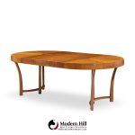 T.h. Robsjohn Gibbings for Widdicomb Mid Century Walnut Expanding Dining Table with 3 Leaves