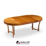 T.h. Robsjohn Gibbings for Widdicomb Mid Century Walnut Expanding Dining Table with 3 Leaves