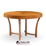 T.h. Robsjohn Gibbings for Widdicomb Mid Century Walnut Expanding Dining Table with 3 Leaves