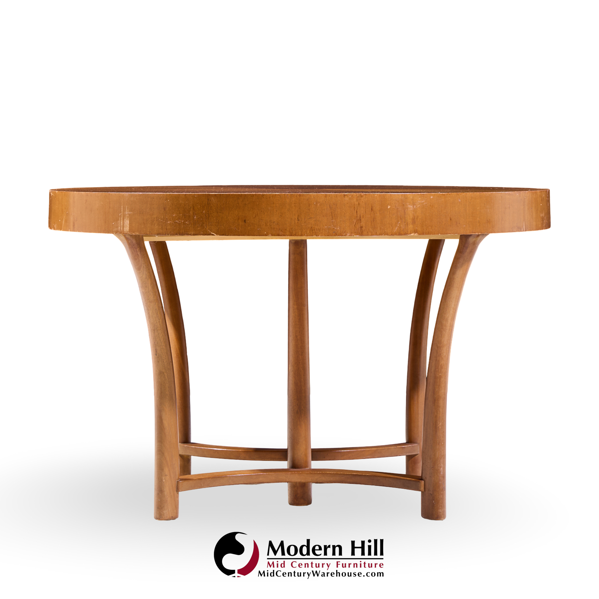 T.h. Robsjohn Gibbings for Widdicomb Mid Century Walnut Expanding Dining Table with 3 Leaves