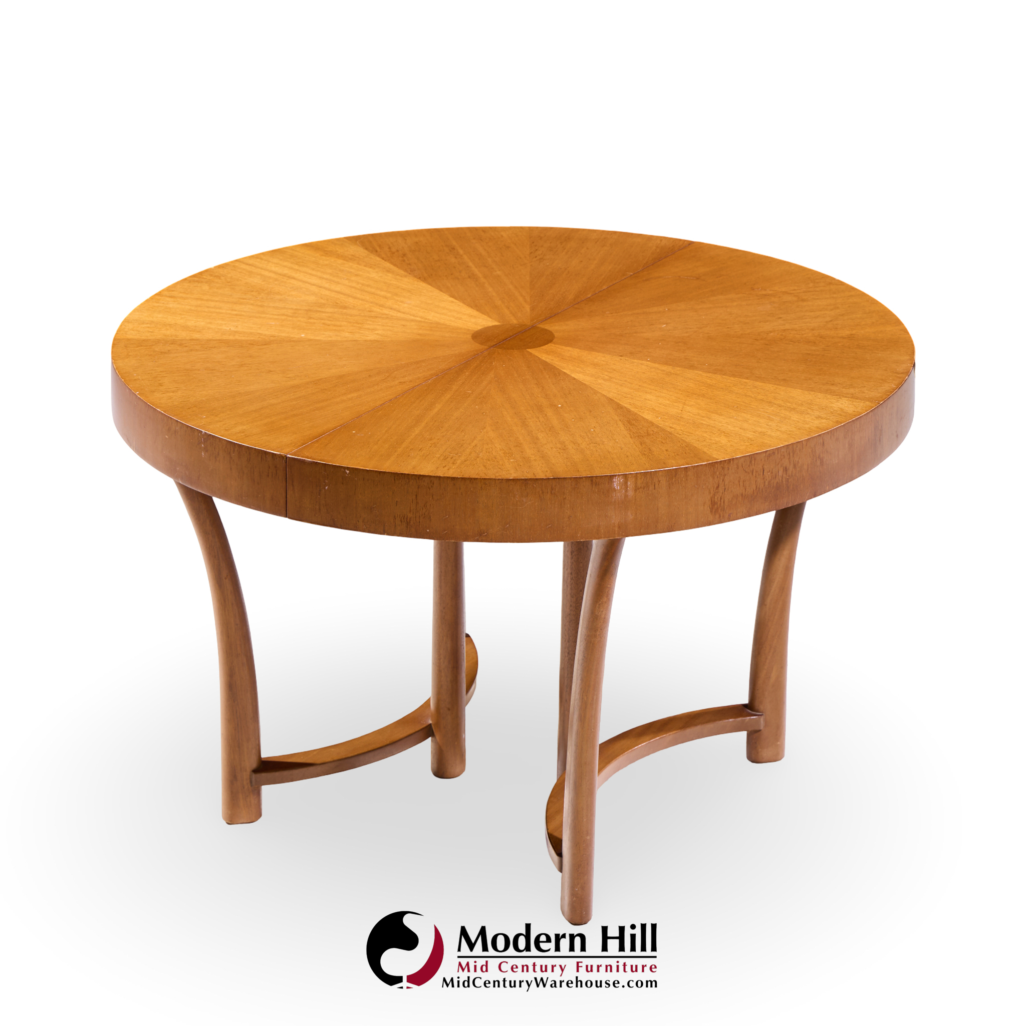 T.h. Robsjohn Gibbings for Widdicomb Mid Century Walnut Expanding Dining Table with 3 Leaves
