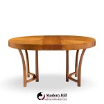 T.h. Robsjohn Gibbings for Widdicomb Mid Century Walnut Expanding Dining Table with 3 Leaves