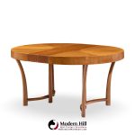 T.h. Robsjohn Gibbings for Widdicomb Mid Century Walnut Expanding Dining Table with 3 Leaves