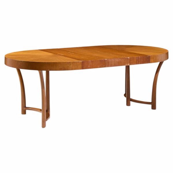 T.h. Robsjohn Gibbings for Widdicomb Mid Century Walnut Expanding Dining Table with 3 Leaves