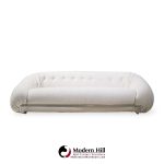 tobia scarpa style italian boucle and chrome sofa