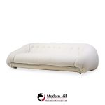 tobia scarpa style italian boucle and chrome sofa