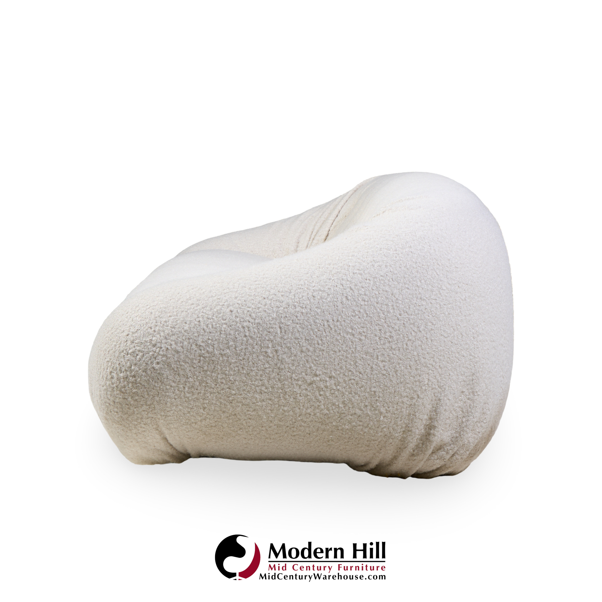 tobia scarpa style italian boucle and chrome sofa