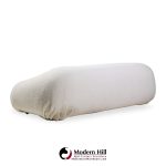 tobia scarpa style italian boucle and chrome sofa