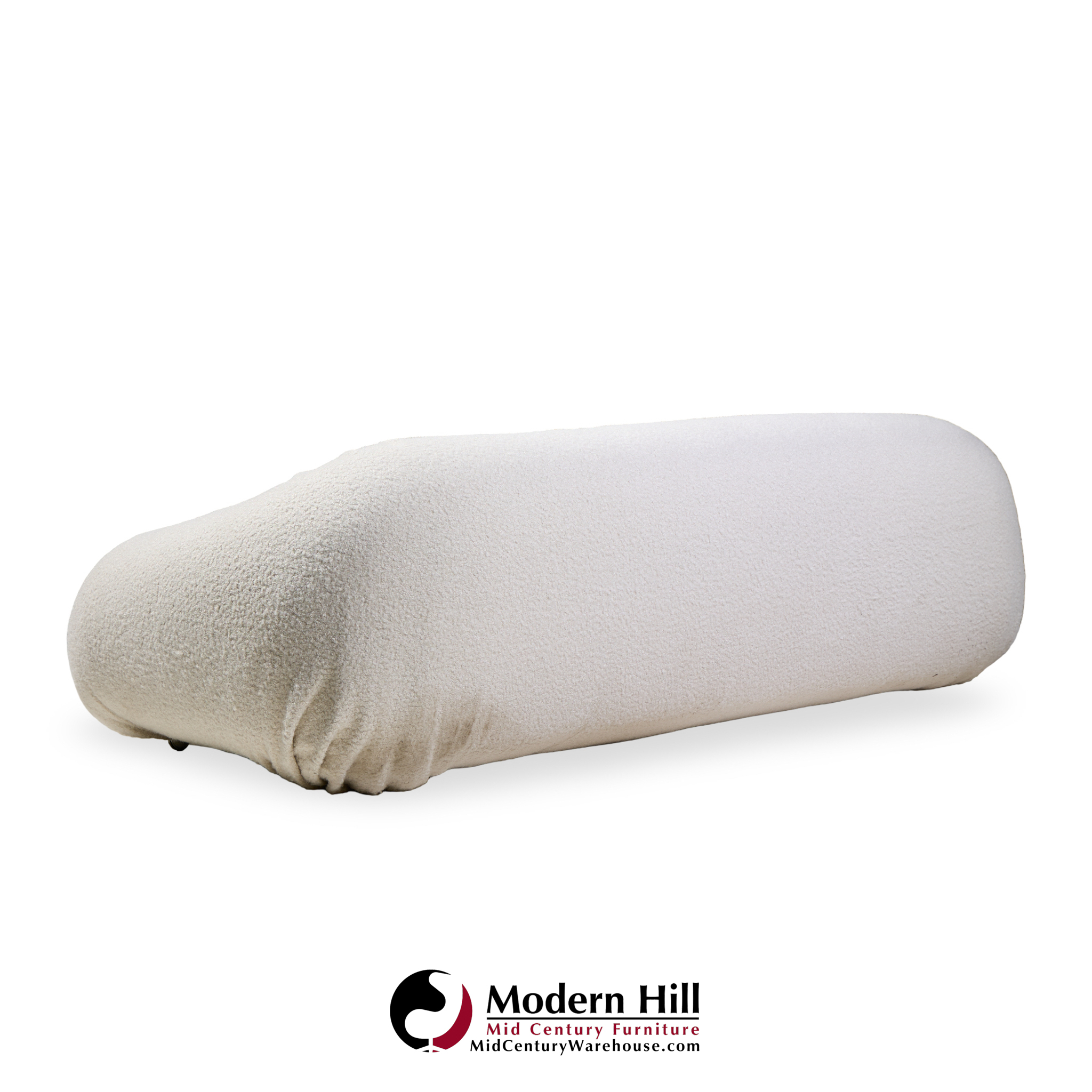 tobia scarpa style italian boucle and chrome sofa