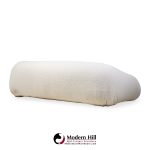 tobia scarpa style italian boucle and chrome sofa