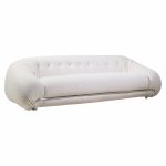 tobia scarpa style mid century italian boucle and chrome sofa