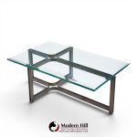 Tom Lopinski for Dunbar Mid Century Bronze, Rosewood and Glass Coffee Table