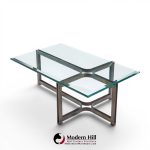 Tom Lopinski for Dunbar Mid Century Bronze, Rosewood and Glass Coffee Table