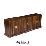 tommi parzinger for parzinger originals mid century walnut and brass credenza